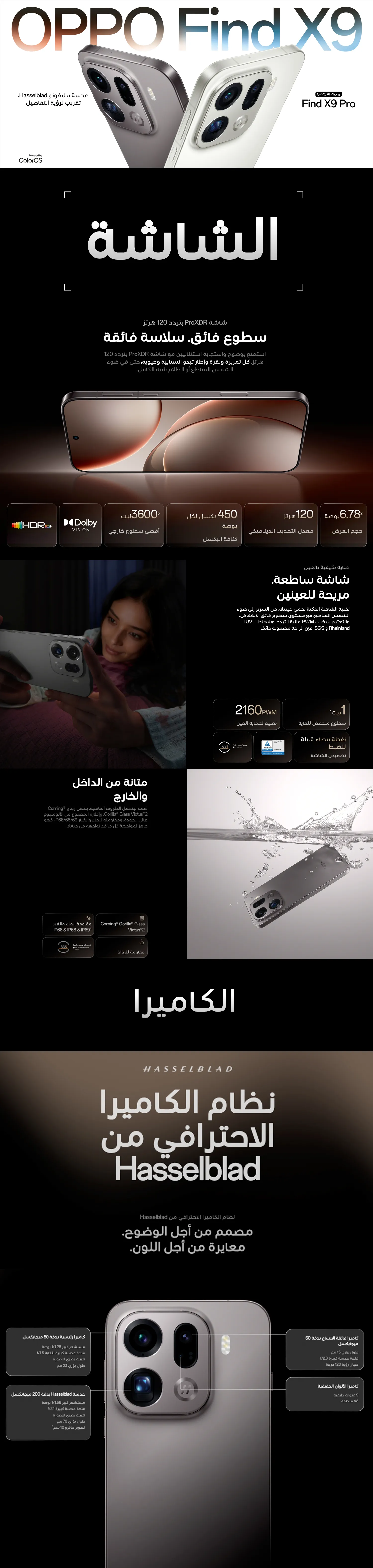 OPPO Find X9 Pro 5G ملخص المواصفات التقنية الأساسية
