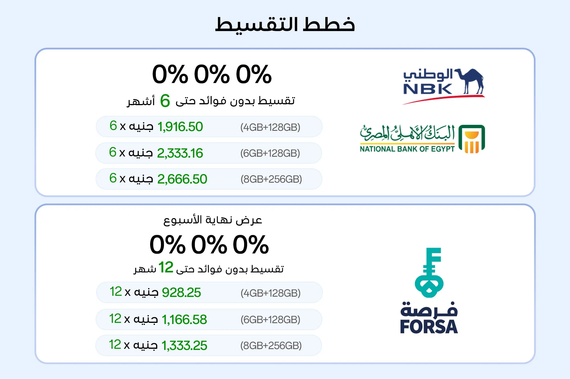 خطط التقسيط