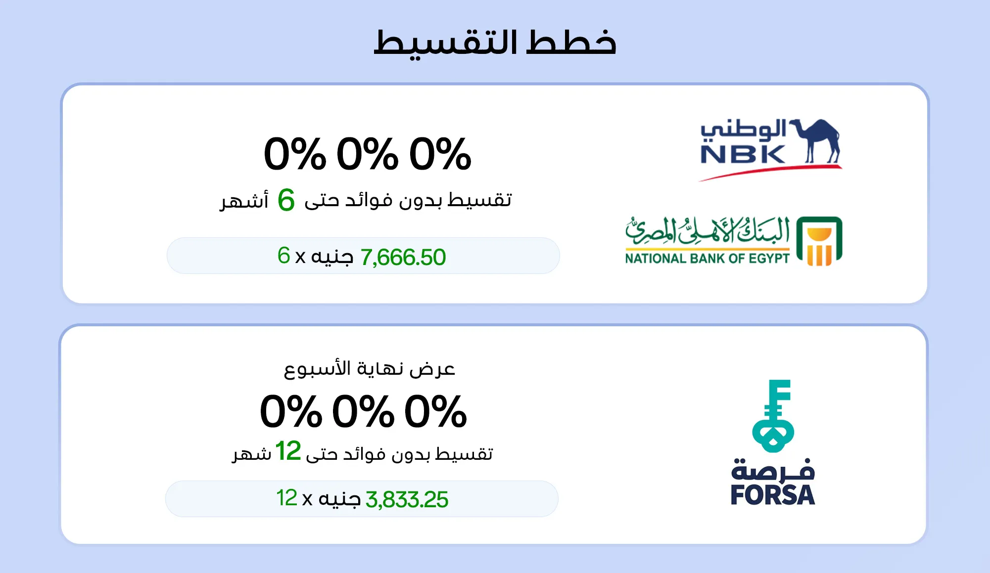 خطط التقسيط